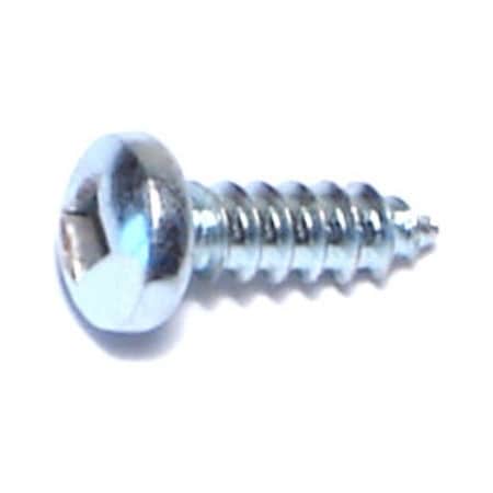 Midwest Fastener Sheet Metal Screw, #4 x 3/8 in, Zinc Plated Steel Pan Head Square Drive, 100 PK 08701